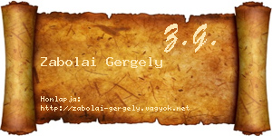 Zabolai Gergely névjegykártya